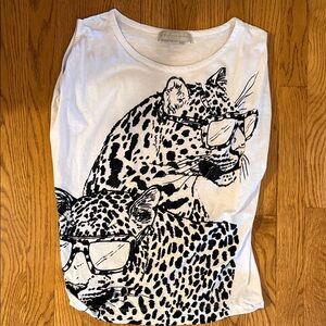 Stella McCartney Graphic Leopard Tee in White and Black